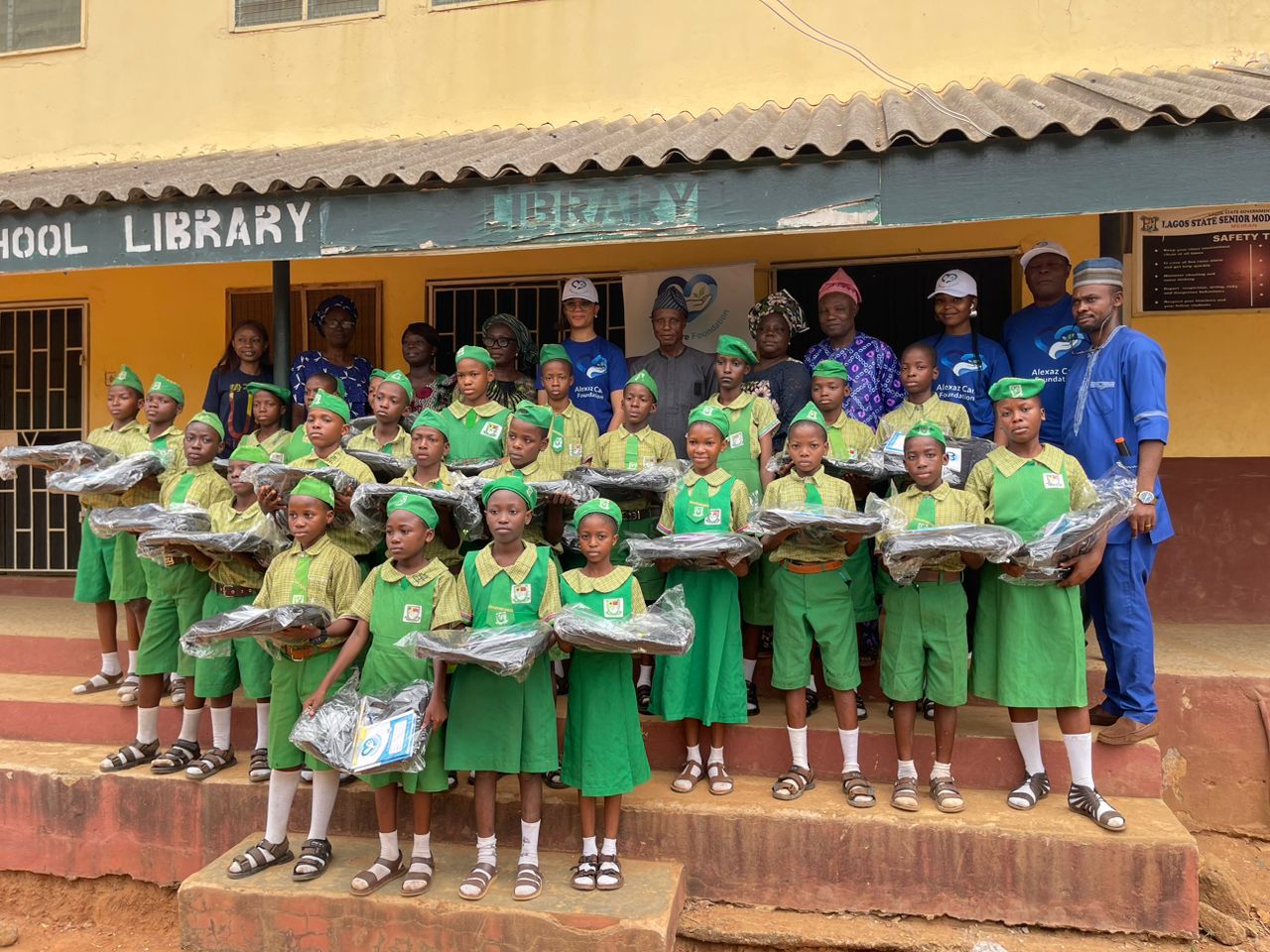 Volunteers organizing supplies